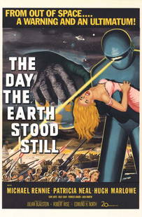 The Day The Earth Stood Still Hollywood Poster: The Day The Earth Stood Still Hollywood Poster; Hand pulled lithograph. (AFI 100 American Movie Poster Classics) Includes certificate of authenticity.Categories: Art of the Movies, Sci-Fi, Classic