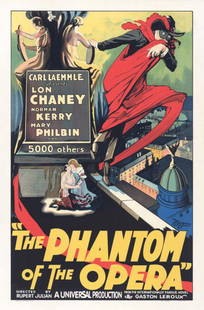 The Phantom of the Opera Hollywood Poster: The Phantom of the Opera Hollywood Poster; Hand pulled lithograph. (AFI 100 American Movie Poster Classics)Categories: Art of the Movies, Classic Horror Movies, View All Art of the Movies Tags: Lon