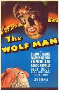 The Wolfman Hollywood Poster: The Wolfman Hollywood Poster; Hand pulled lithograph. (AFI 100 American Movie Poster Classics) Includes certificate of authenticity.Categories: Art of the Movies, Drama, Classic Horror Movies, View