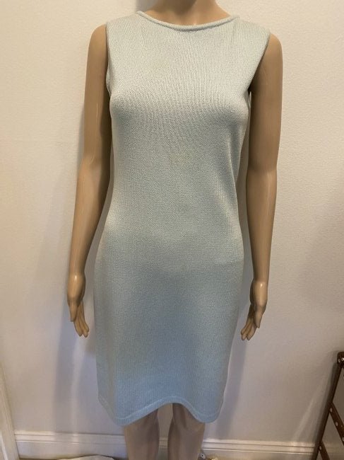 St John Sleeveless Light Blue Dress (1 of 3)