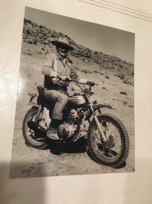 John Wayne Photo riding Motorcycle: John Wayne Photo 8x10