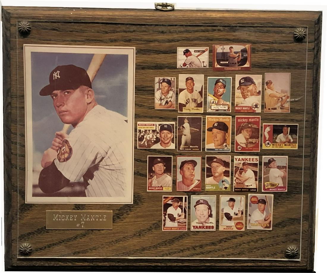 Mickey Mantle Plaque with Mini Trading Cards (1 of 2)
