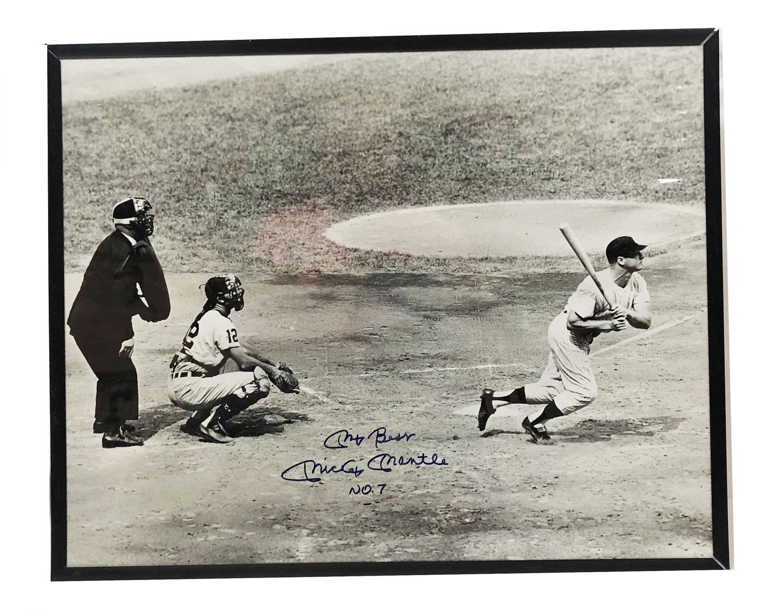 Signed "My Best Mickey Mantel #7" B/W Photo (1 of 3)