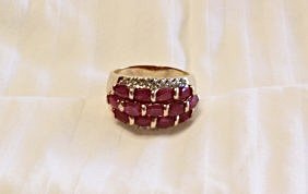 Women’s 14k Gold Ruby Cluster Ring (1 of 6)