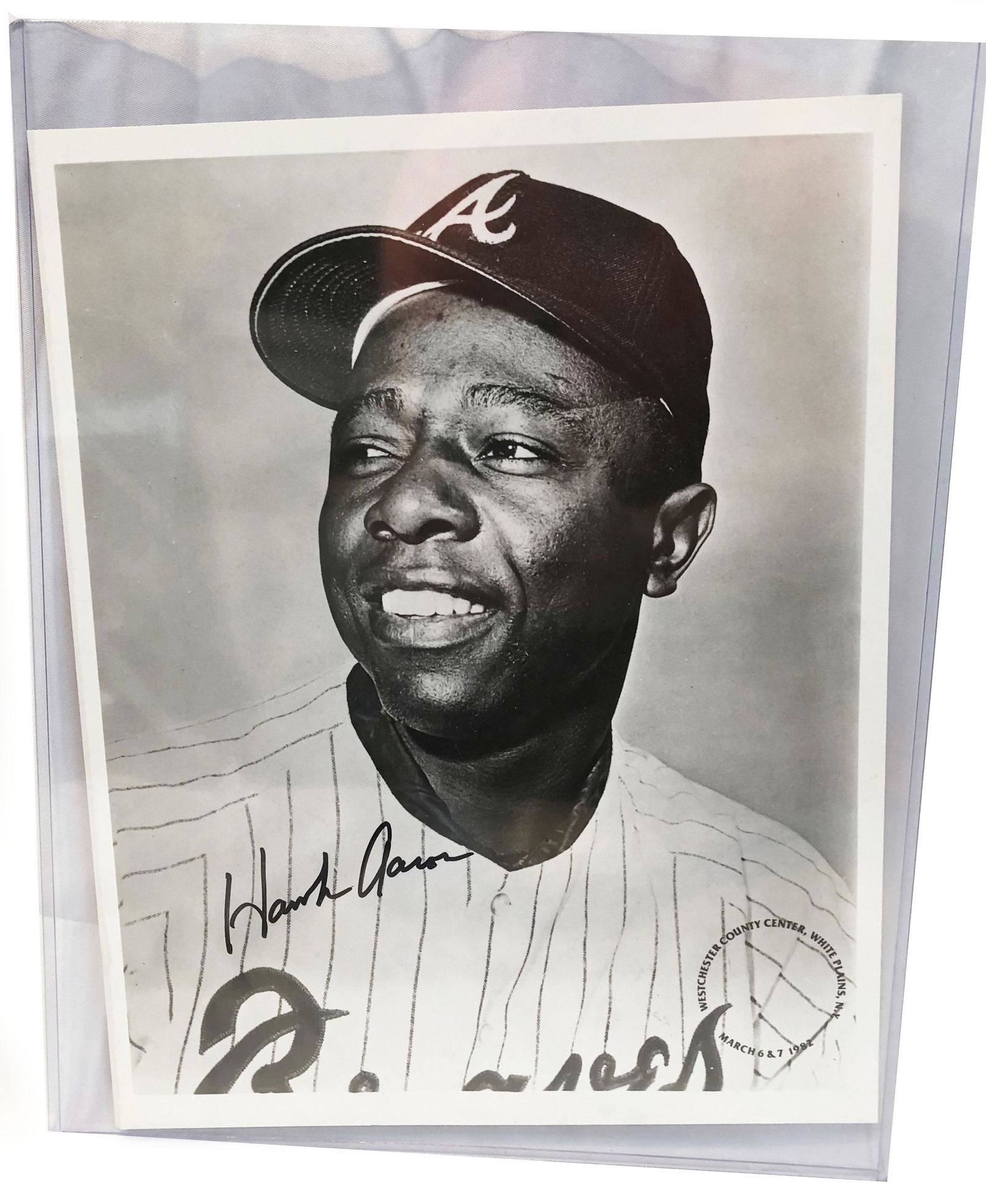 Hank Aaron B/W Photograph Signed Unframed (1 of 3)