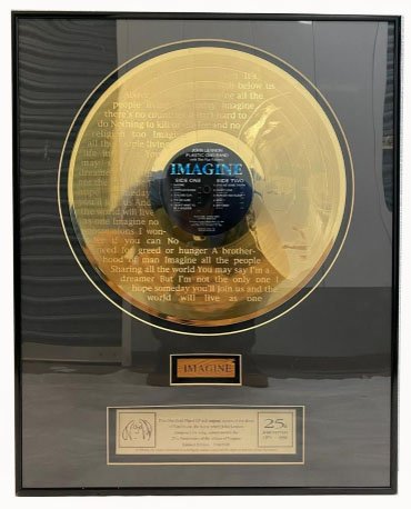 24K Gold Plated John Lennon Record "Imagine" (1 of 2)