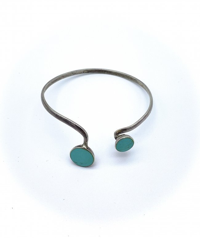Silver 925 Bracelet w/ Turquoise Gemstones (1 of 3)