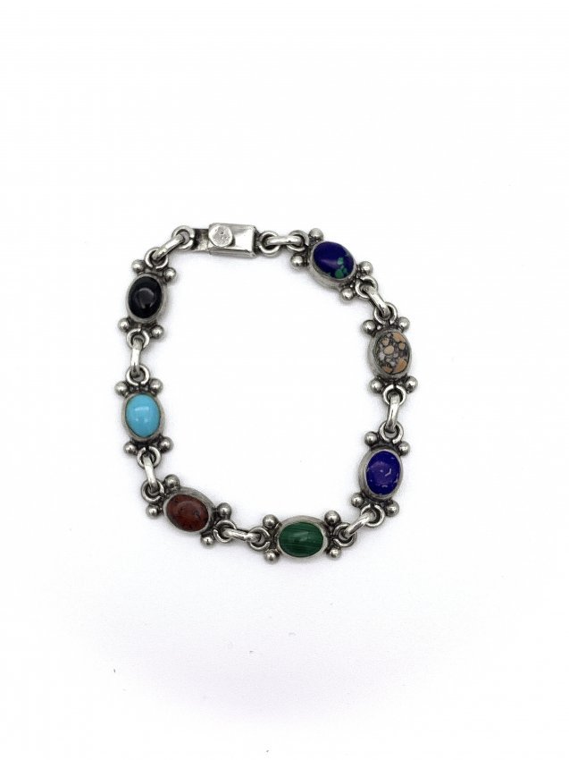 Silver 925 Bracelet w/ Multiple Gemstones (1 of 3)