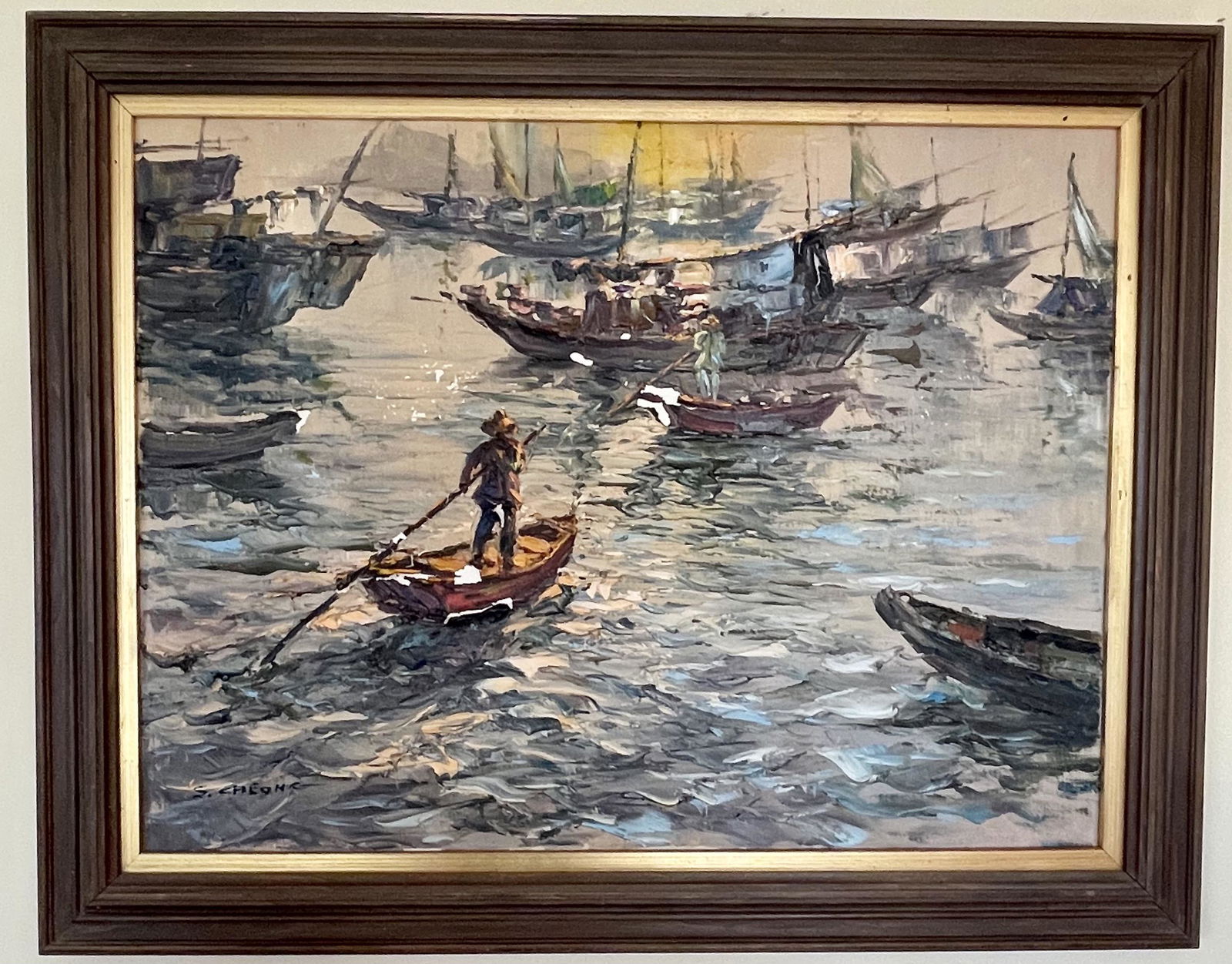 S.Cheong 1938 (Hong Kong) Original Oil on Canvas (1 of 4)