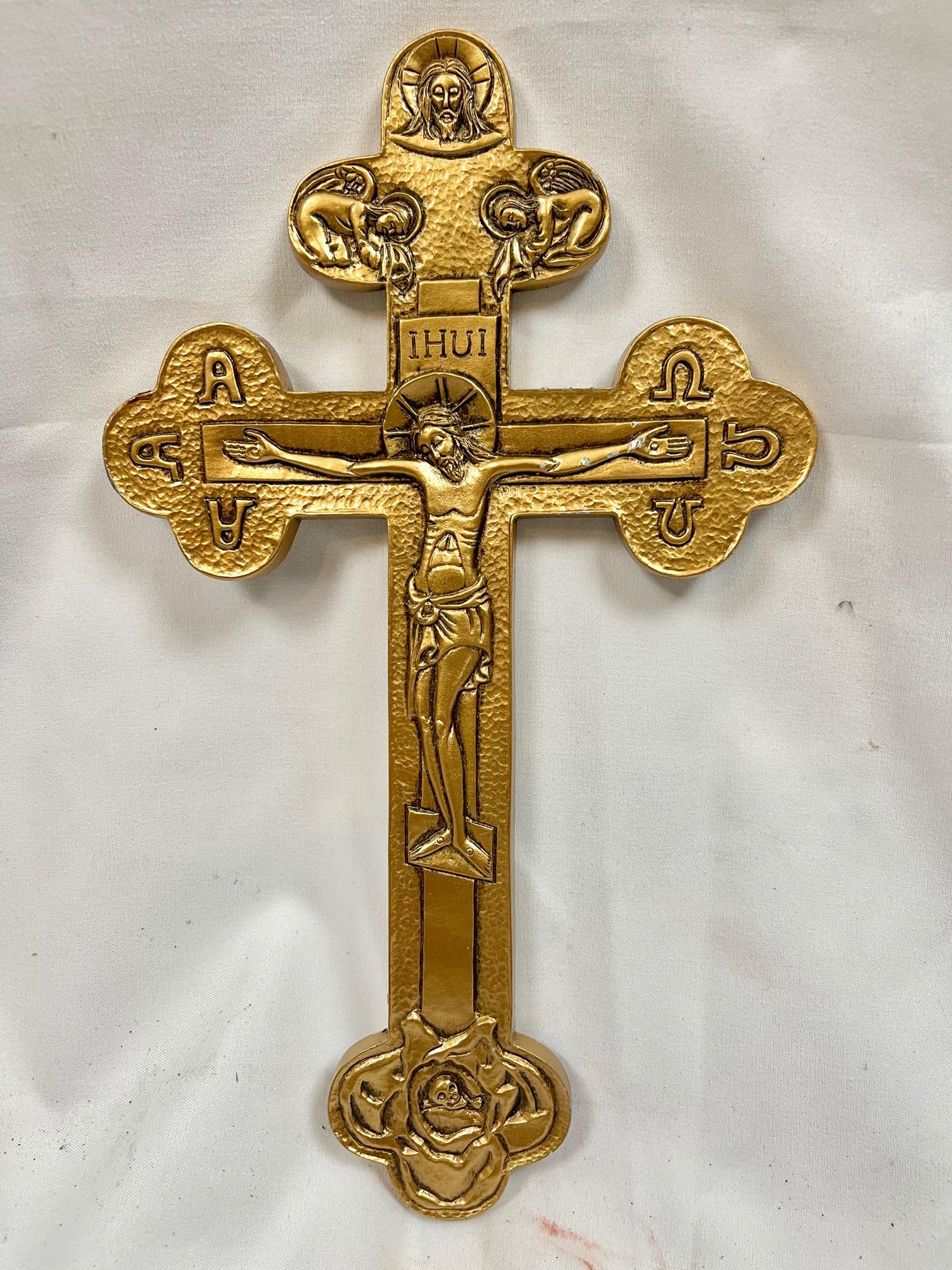 Budded Blessing Cross Pewter with Gold Finish (1 of 2)