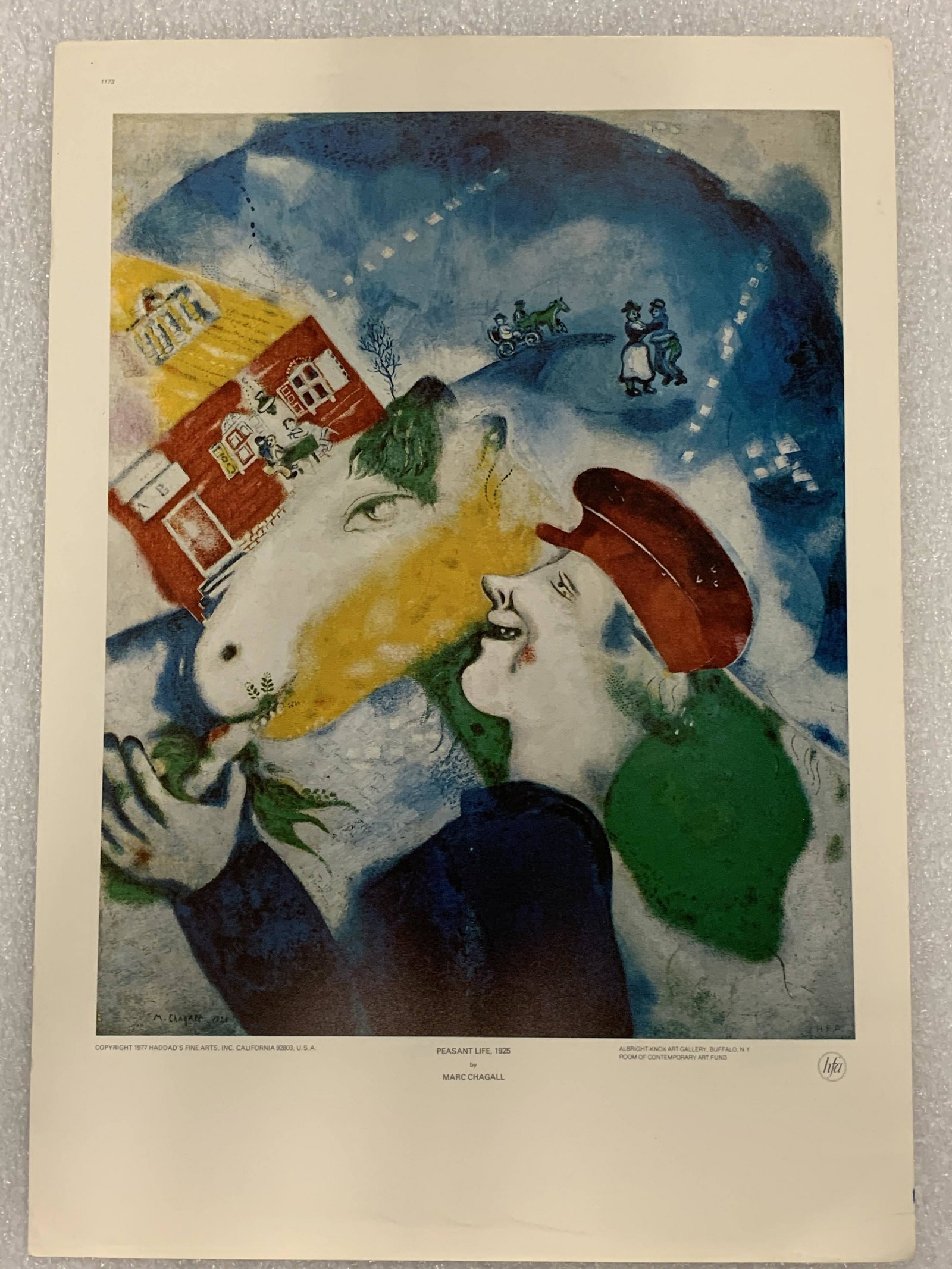 Peasant Life, 1925 Print by Marc Chaggal: Vintage Print of "Peasant Life, 1925" by Marc Chagall
