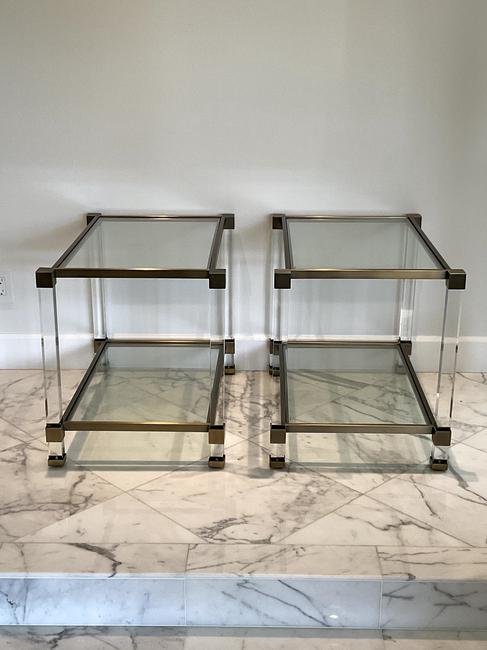 #2 of 2 Hollywood Regency Style Glass Side Tables (1 of 4)