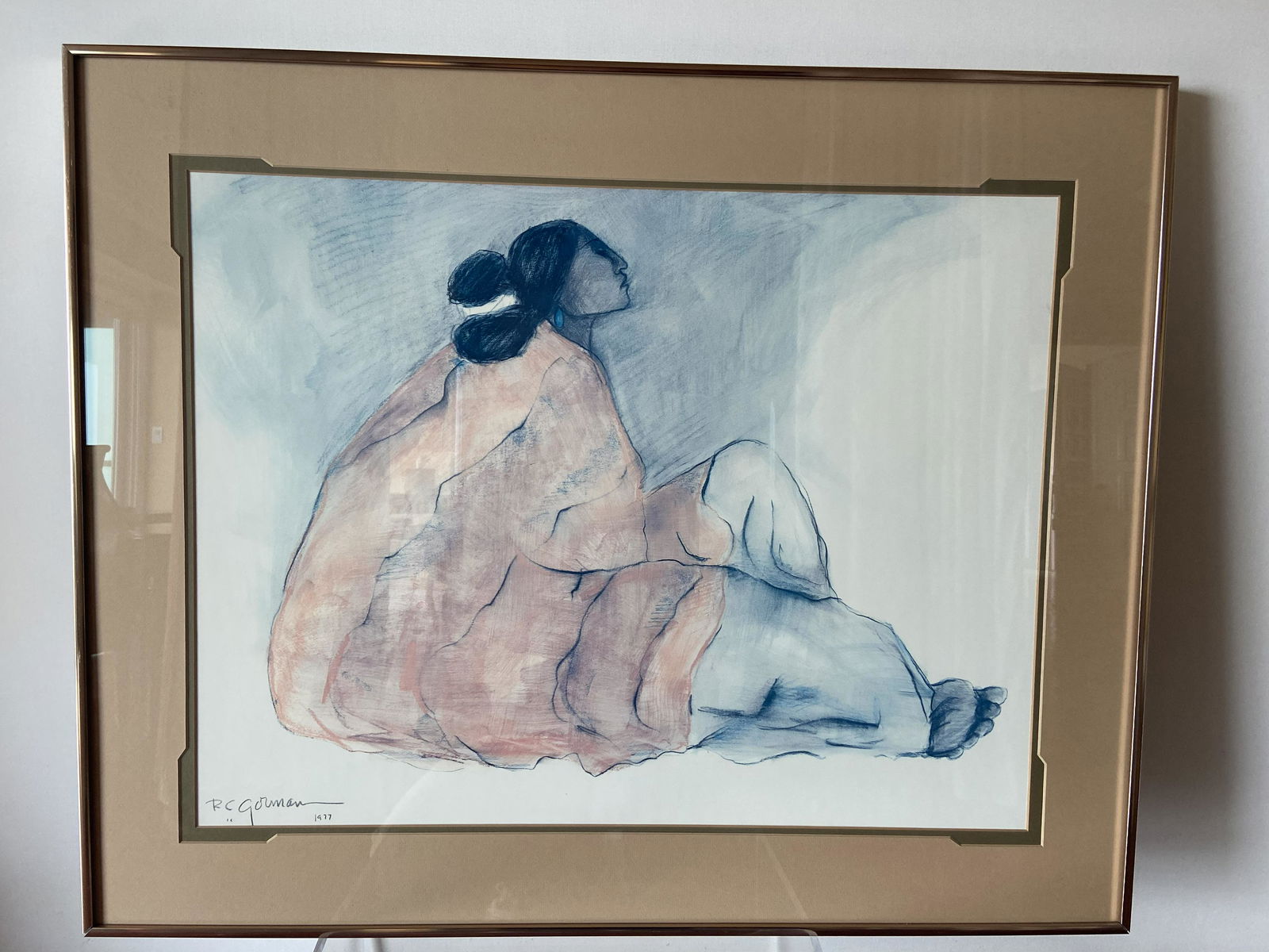 R C Gorman Print "Woman with Orange Shawl" (1 of 4)