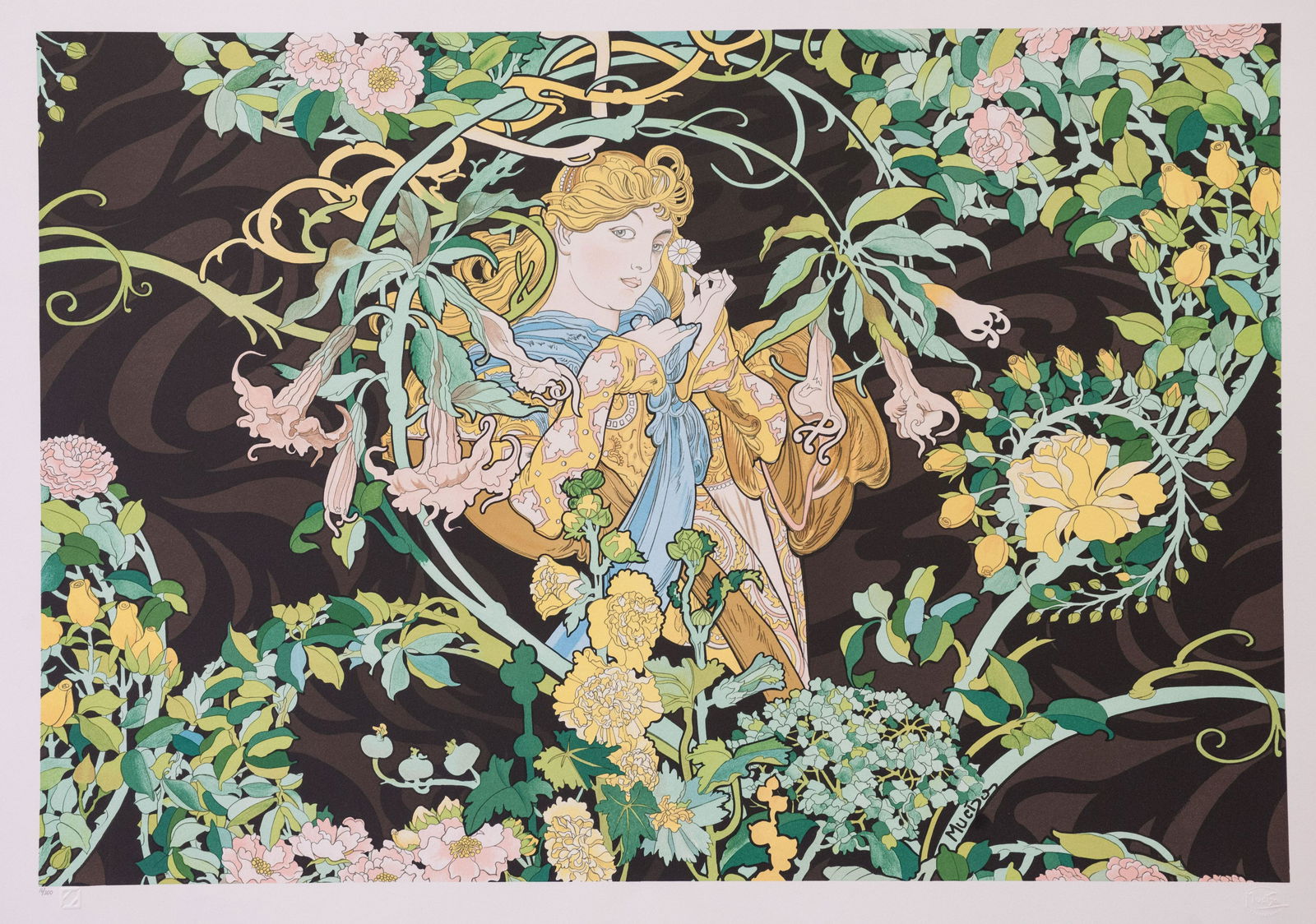Woman with Flowers, Alphonse Mucha (1 of 1)