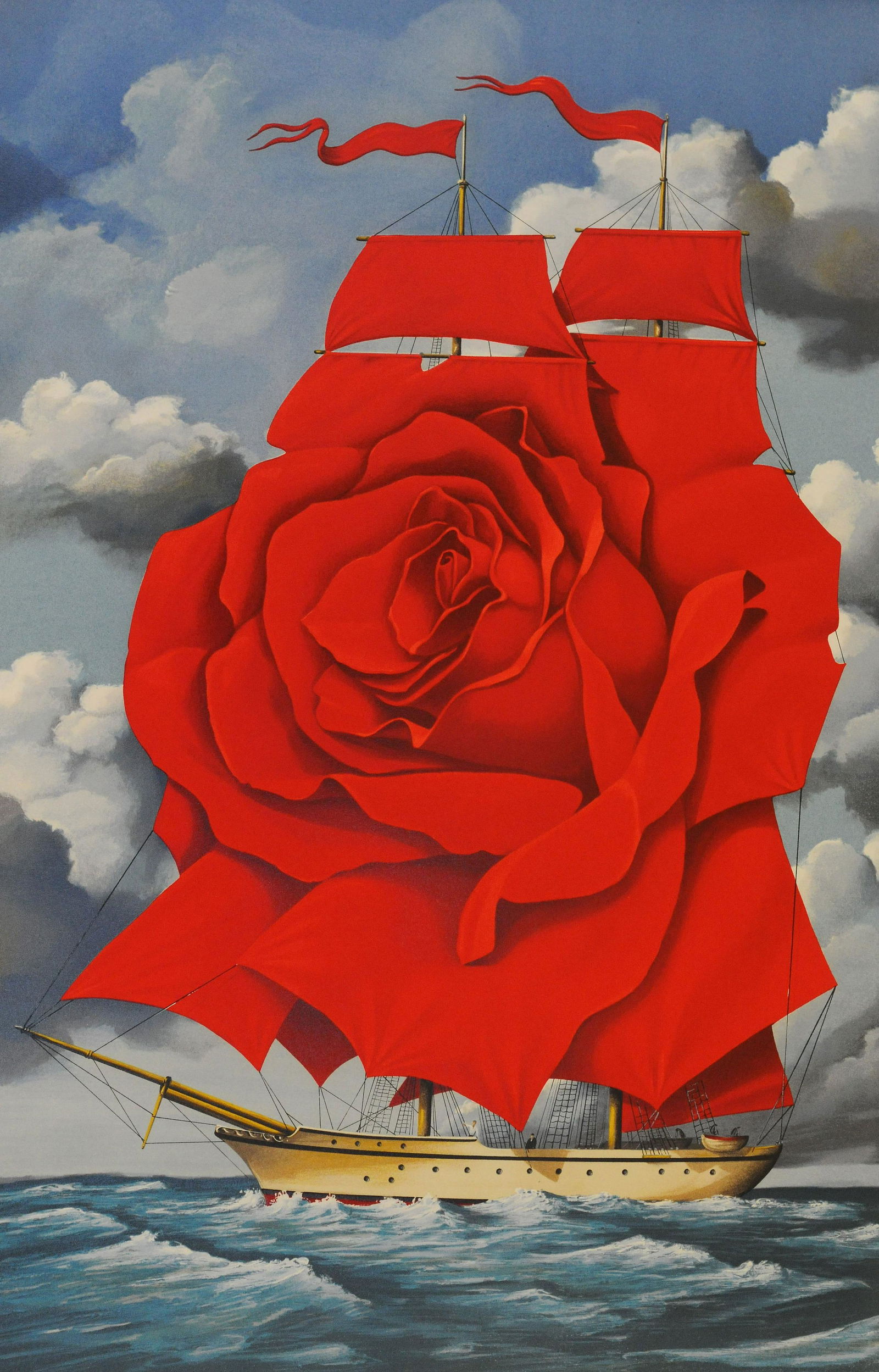 Rafal Olbinski - Red Rose Ship (1 of 1)