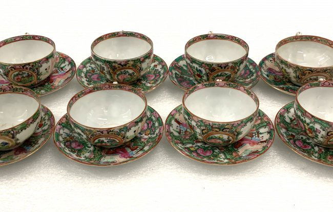 Vintage Famille Rose Full Tea Set Hand Painted (1 of 3)