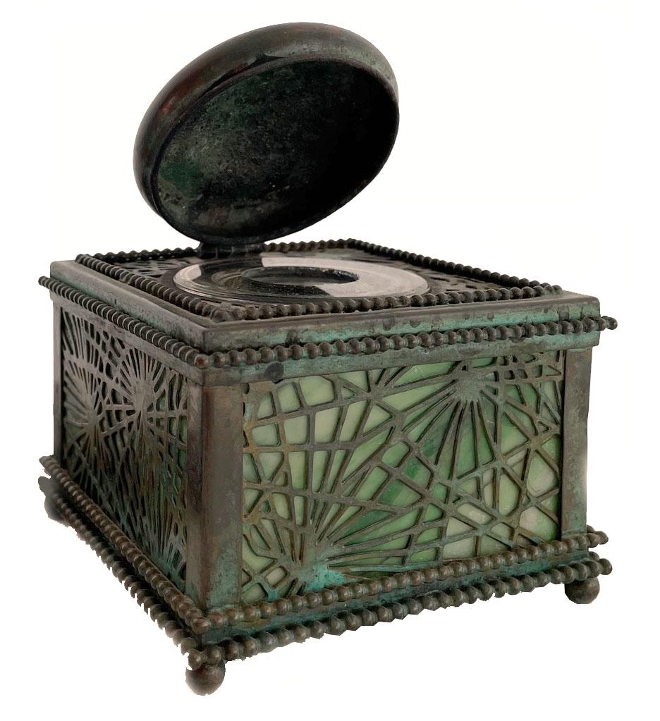 "Tiffany Studios New York 5" Antique Green Glass (1 of 6)