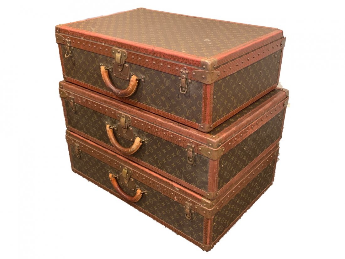 Set of 3 Vintage Louis Vuitton Hard Sided Suitcases (1 of 5)