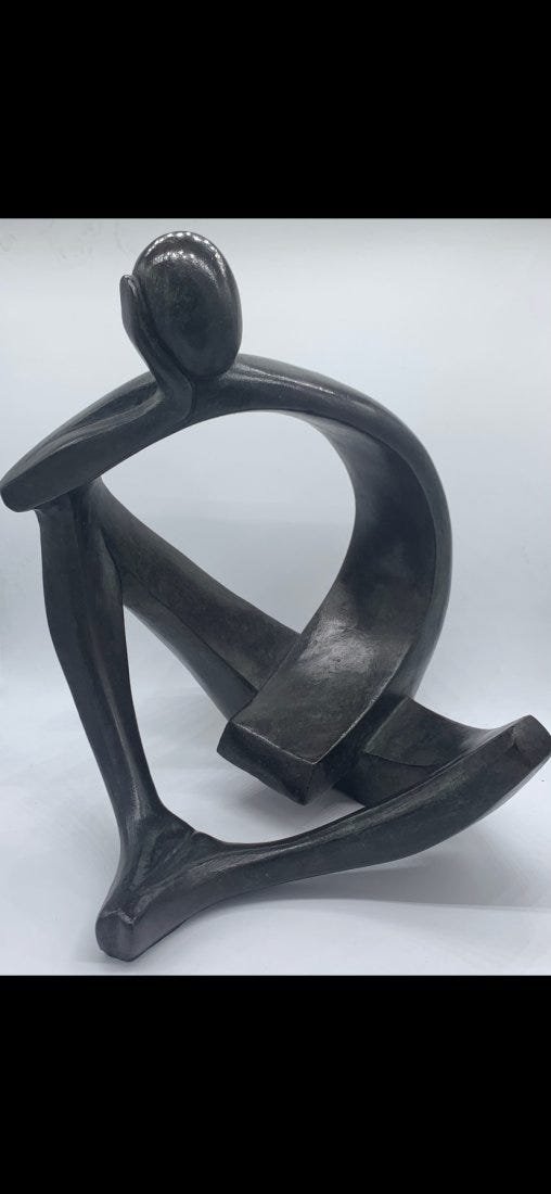 Edward Martiel Bronze - Pensador 1/10: Edward Martiel Bronze - Pensador 1/10 ~13in x 11in x10.5in THIS LOT IS LOCATED AND SHIPPING FROM CORONA DEL MAR, CA.