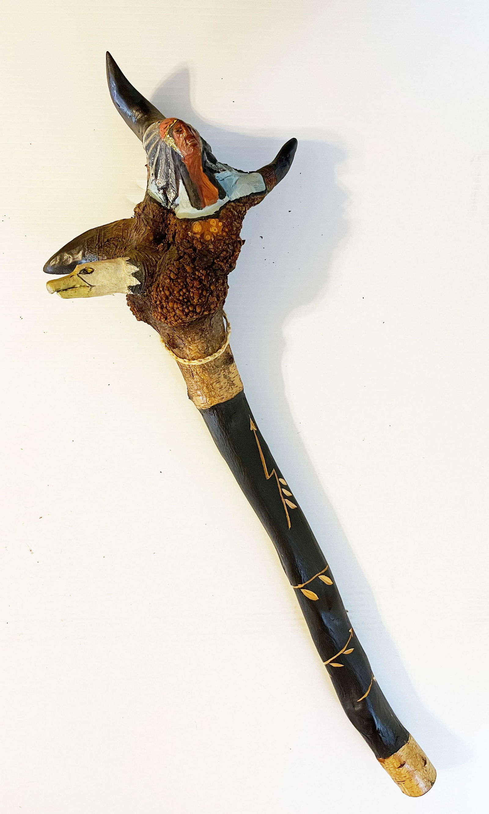 Handmade Native American Talking Stick with Bald Eagle (1 of 3)