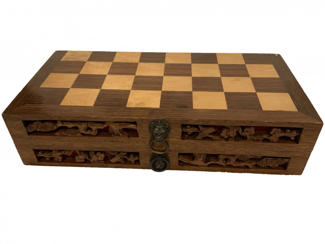 Vintage Hand Carved Wood/Stone Korean Chess Board 1960s (1 of 8)