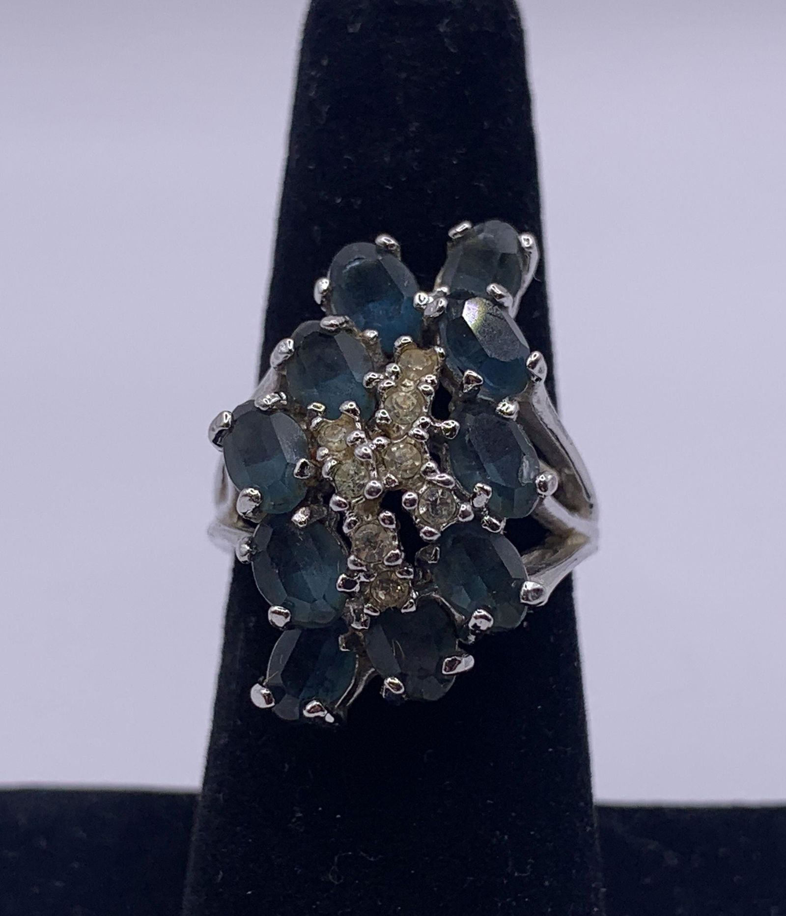 Sterling Silver Sapphire and Diamond Ring (1 of 3)