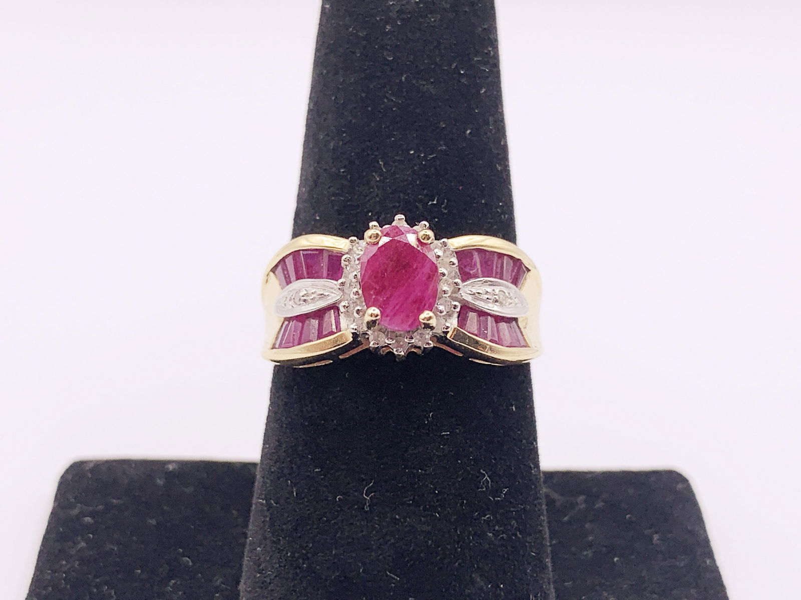 14kt Yellow Gold Diamond and Ruby RIng (1 of 4)