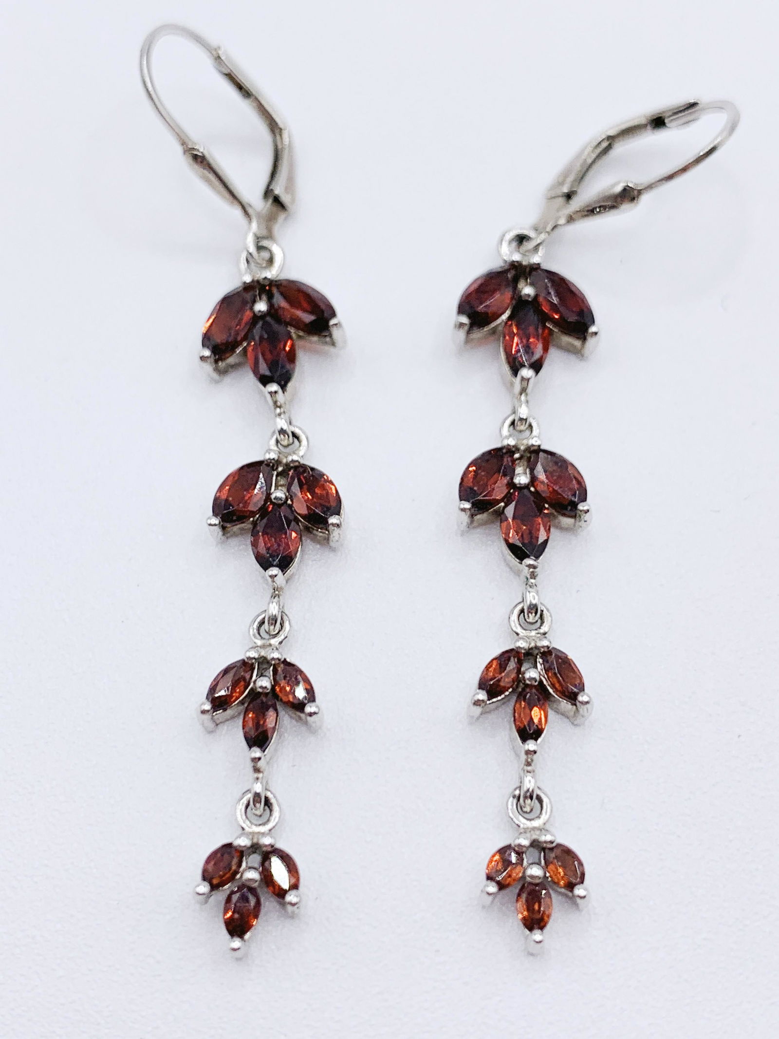 925 Silver Garnet Gemstone earrings (1 of 3)