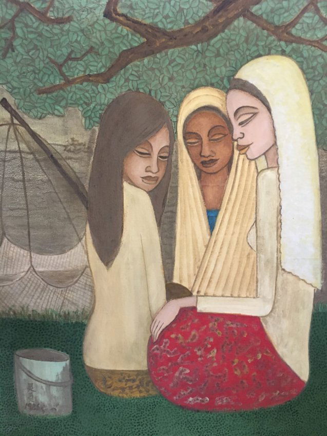 "Gossip" - Oil on Canvas by Cheong Leng Guat (1 of 5)