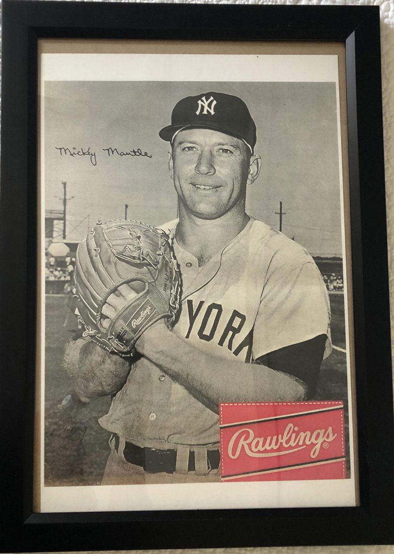Mickey Mantle Advertisement Reproduction Rawlings (1 of 1)