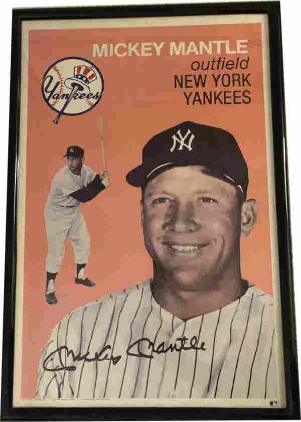 Mickey Mantle Large Vintage Poster Signed in Print (1 of 3)