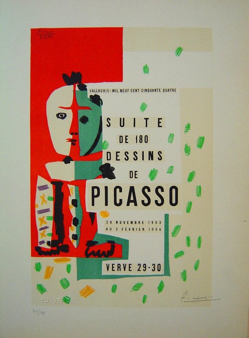 Picasso (After) 180 Dessins Signed Lithograph 63/75 (1 of 3)