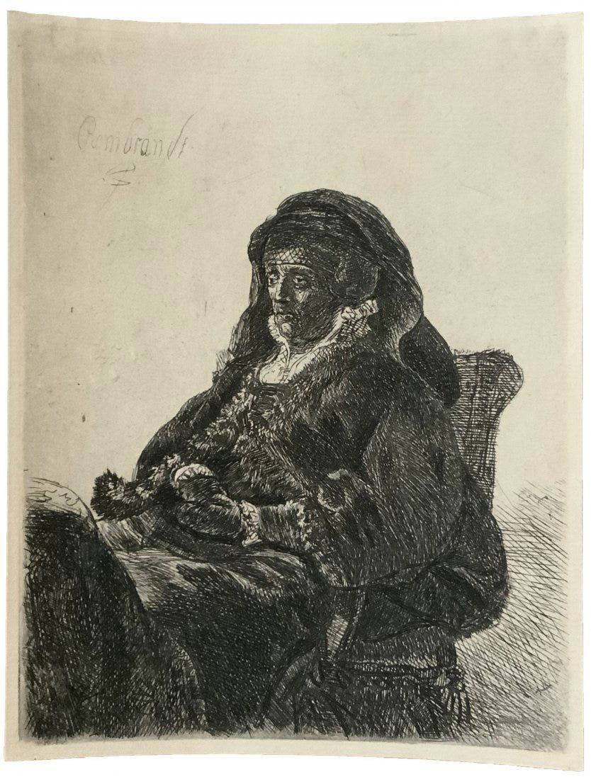 Rembrandt Van Rign (1609-1669) Etching Signed (1 of 3)