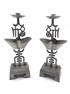 Twin Pewter Candlesticks