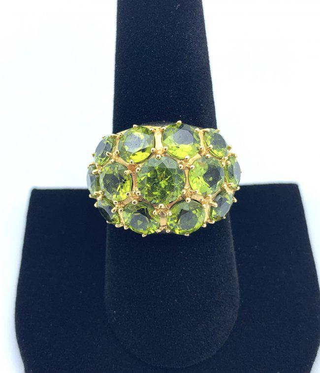 Peridot Cluster 14k Yellow Gold Ring (1 of 5)