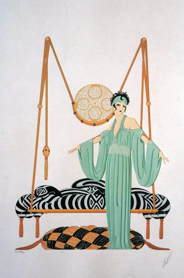 Erte - Serigraph " Pillow Swing" 1985 (1 of 5)