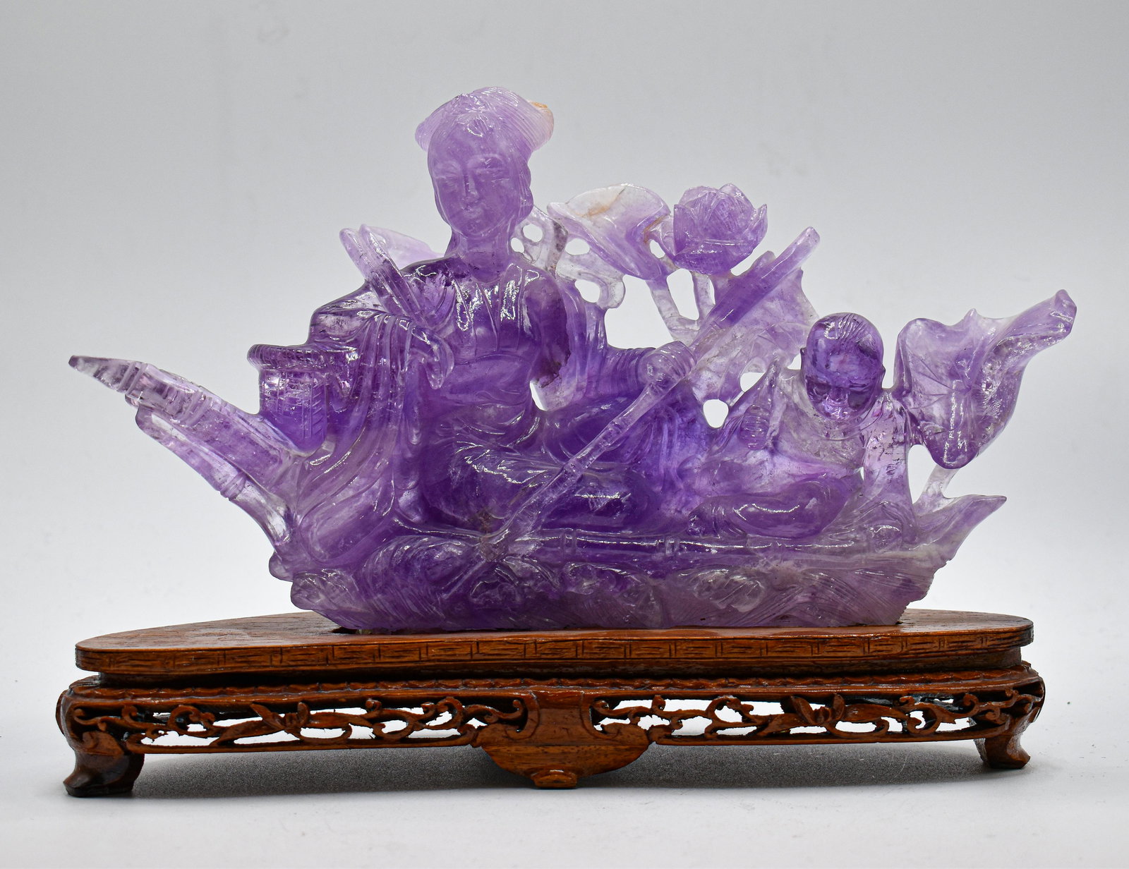 Purple Amethyst Hand Carved  Statue -Early 20th Century (1 of 2)