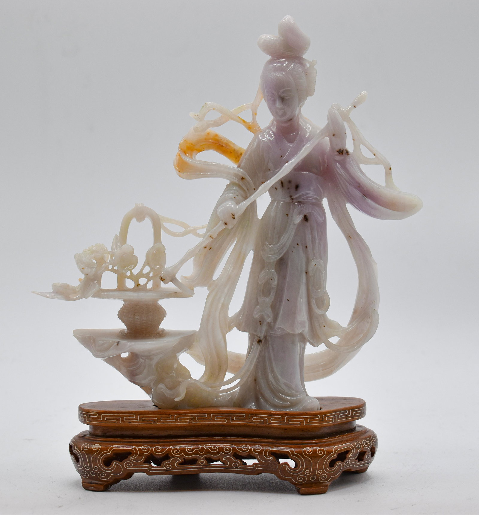 White Lavender Jade Hand Carved Statue 20th Century (1 of 2)