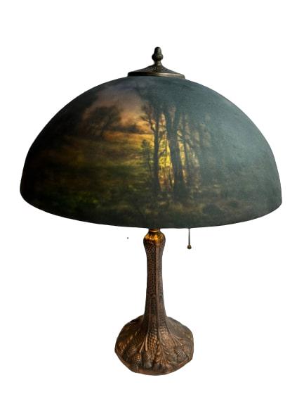 Nancy Magnell Signed Reverse Painted Table Lamp (1 of 2)