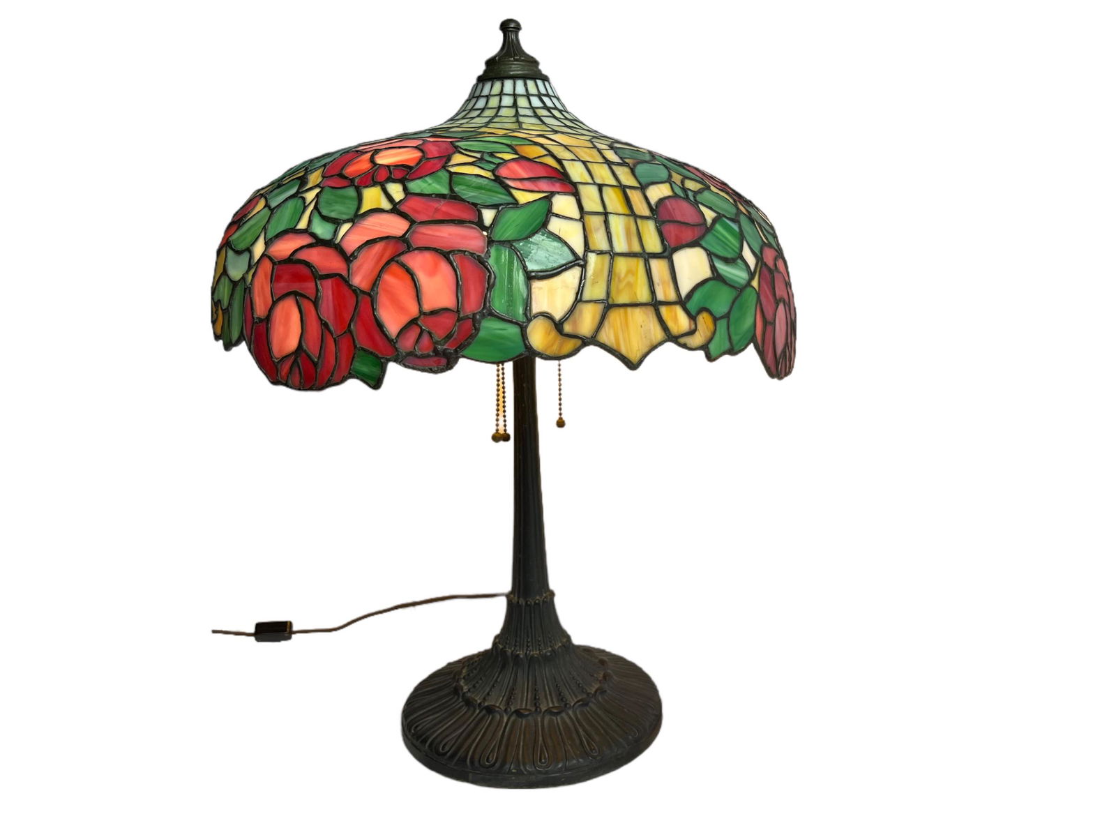 Gorham Rose  Stained Glass 23" Table Lamp (1 of 6)