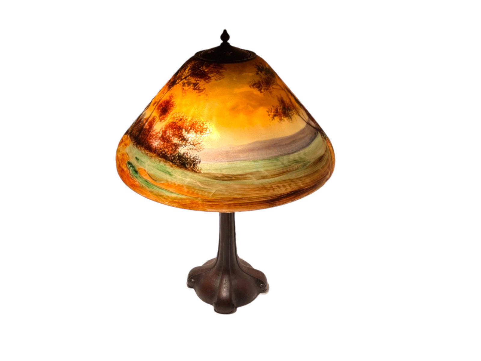 Handel Reverse Art Glass Boudoir Lamp # 7107 (1 of 11)