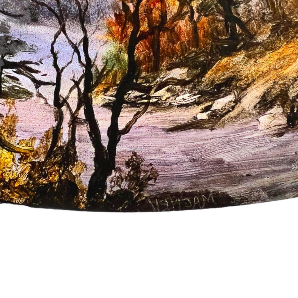 Nancy Magnell Art Glass Signed Reverse Painted (1 of 4)