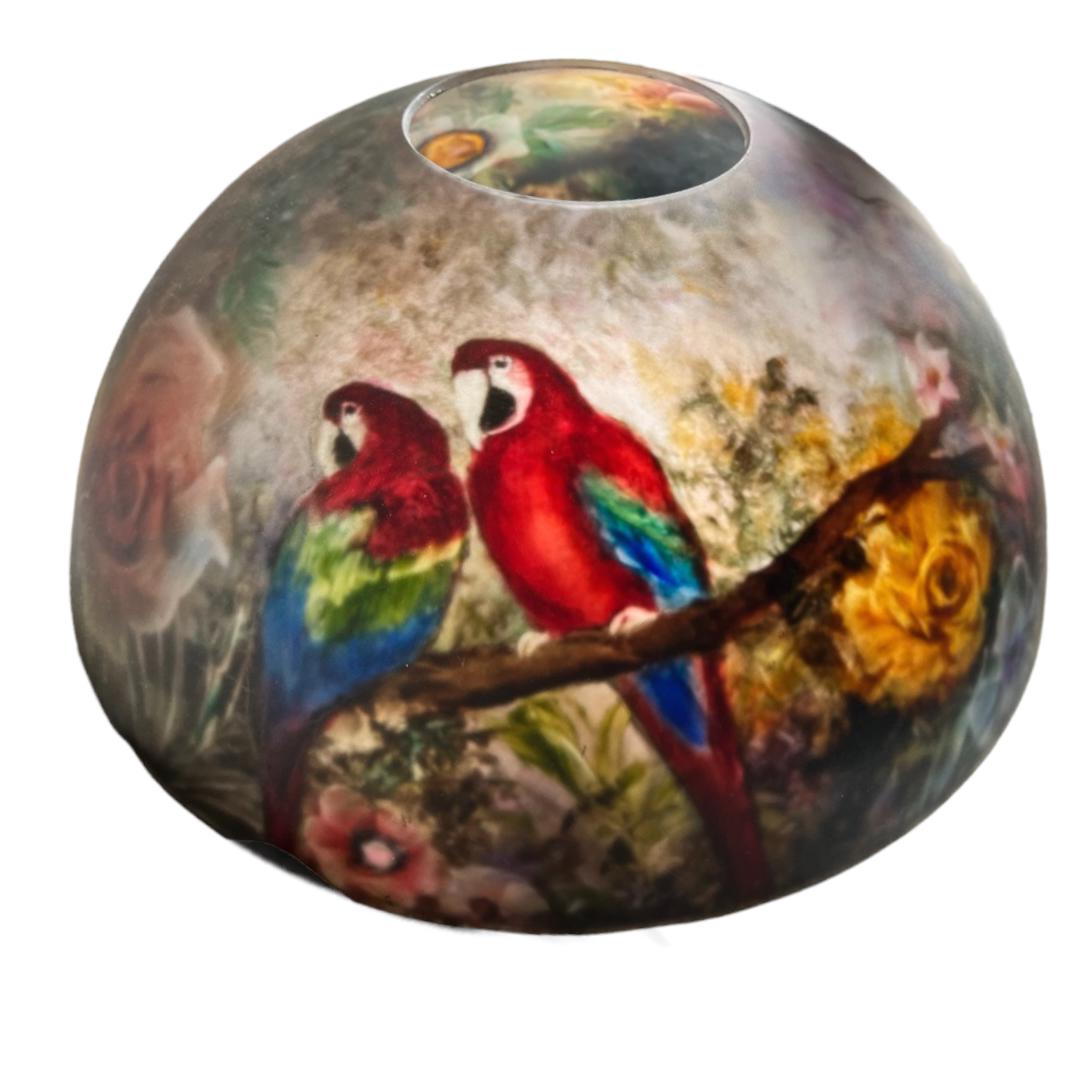 Nancy Magnell Signed Painted Art Glass Lamp Shade (1 of 5)