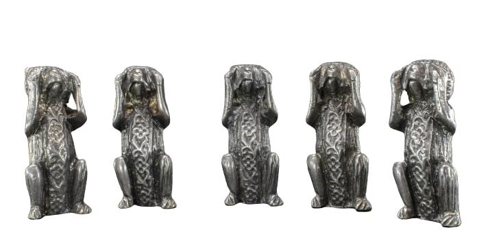 Sterling Silver "See No Evil" Monkeys - Lot of 5 (1 of 4)