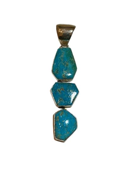 Navajo Signed Turquoise / Sterling Silver Pendant by Priscilla Smith (1 of 3)