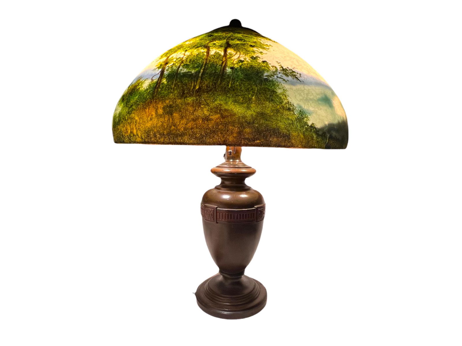 Handel Reverse Hand Painted Boudoir Lamp # 6948 (1 of 11)