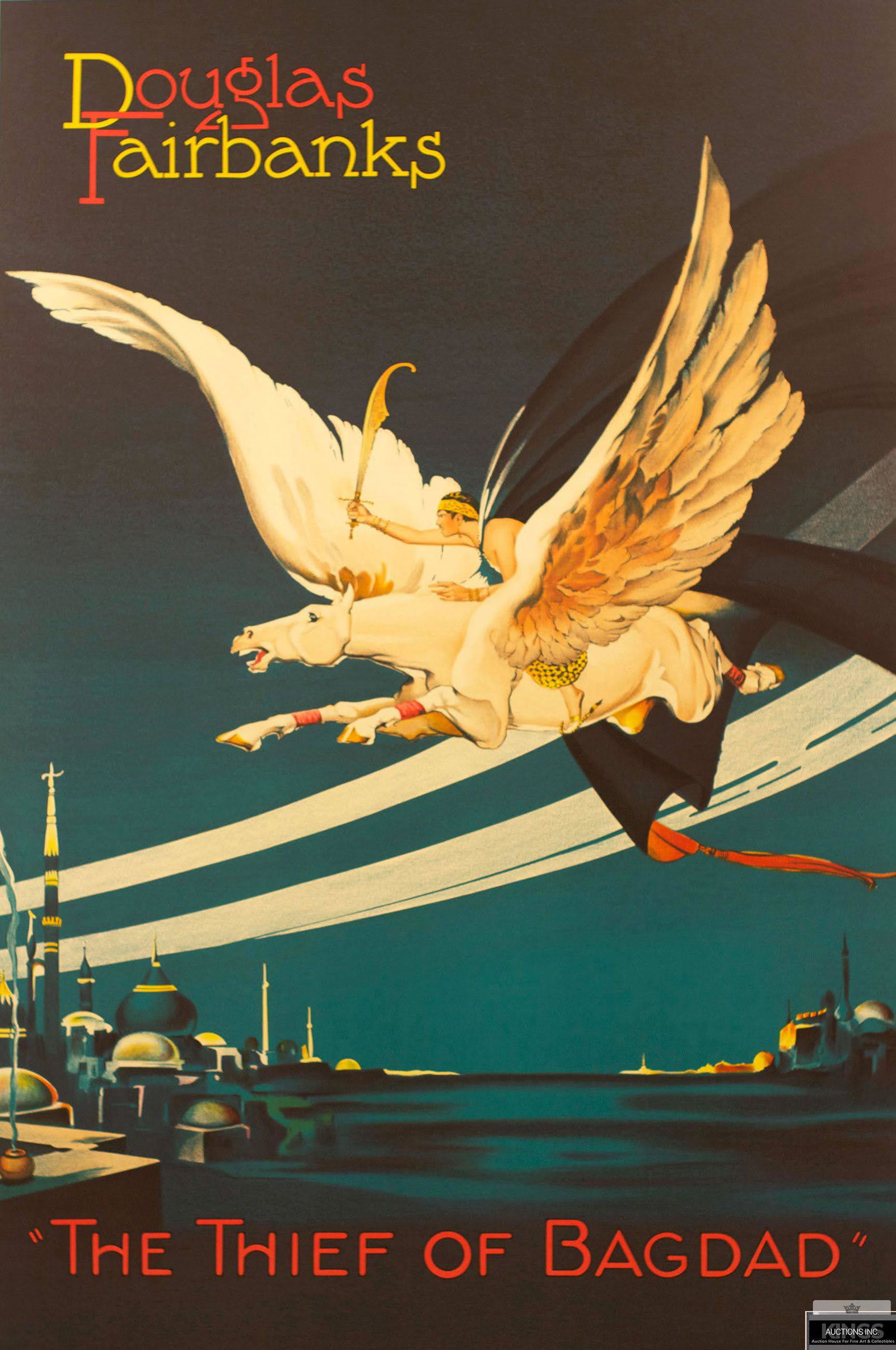 The Thief of Bagdad Hollywood Poster: The Thief of Bagdad Hollywood Poster; Hand pulled lithograph. (AFI 100 American Movie Poster Classics) Includes certificate of authenticity.Categories: Art of the Movies, Action / Adventure, View All