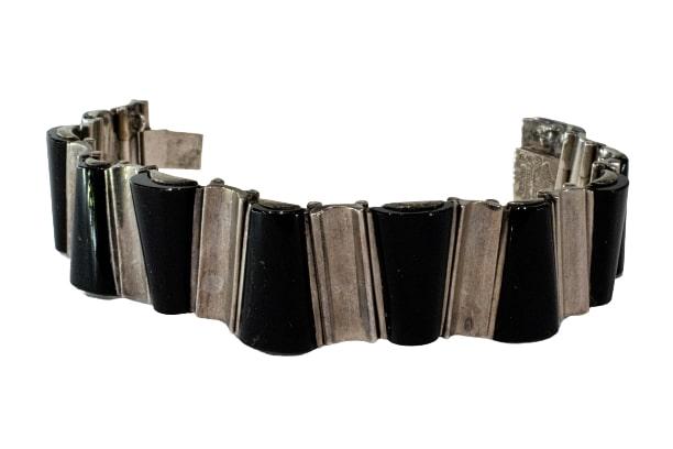 Antonio Pineda - Mexican Sterling Silver and Onyx Bracelet (1 of 4)