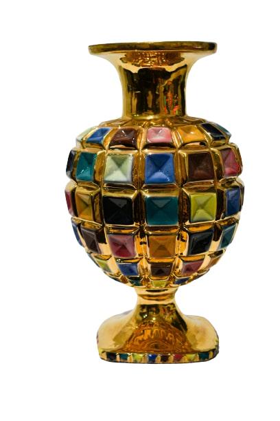 Italian Sesto Fiorentino Ceramic Jeweled Vase (1 of 6)
