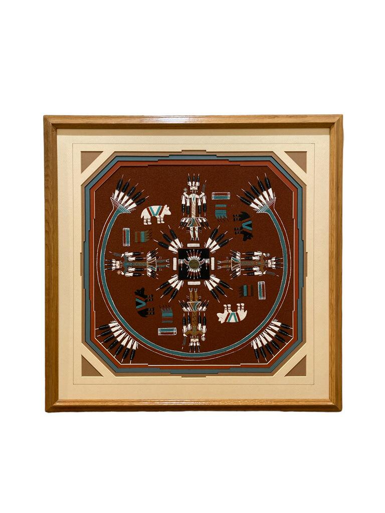 Herbert Ben Sr. - Navajo Original Sand Painting of Religious Ceremony (1 of 3)